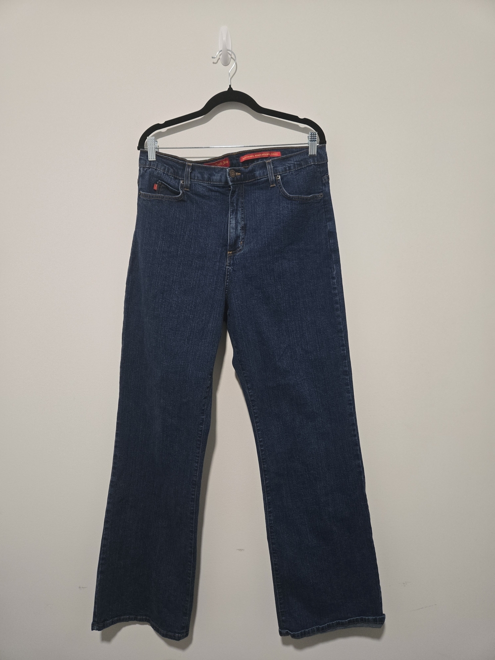 NYDJ Tummy Tuck Jeans in dark indigo with red label